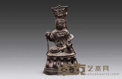 明正德 铜坐佛像 高15cm